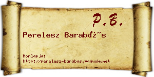 Perelesz Barabás névjegykártya